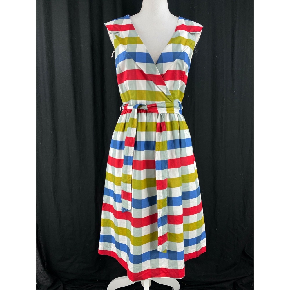 Maeve Anthropologie US 4 Cricket Club Striped Dress Gingham Plaid
